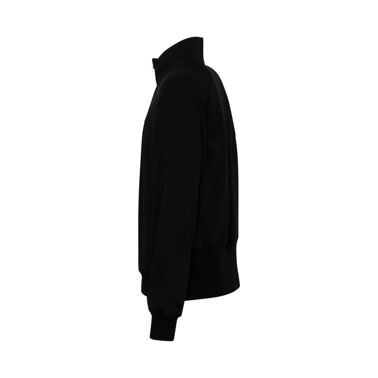 Zip Front Track Jacket in Black