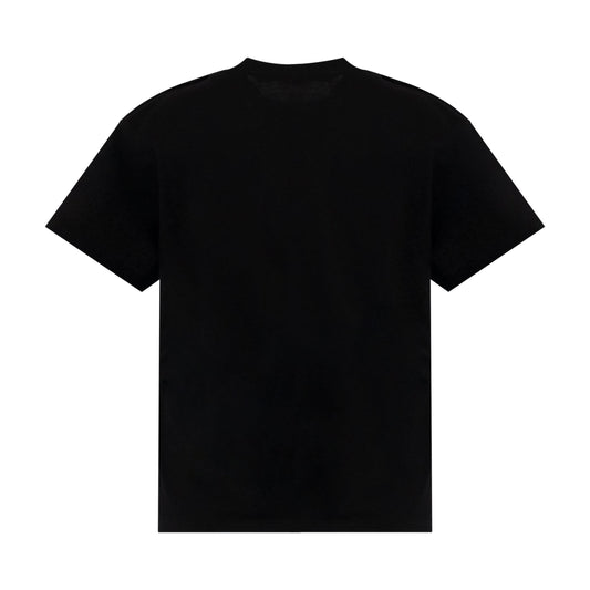 Classic 3 Buttons Flocked Logo T-Shirt in Black