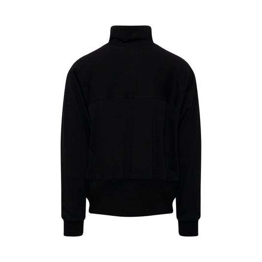 Zip Front Track Jacket in Black