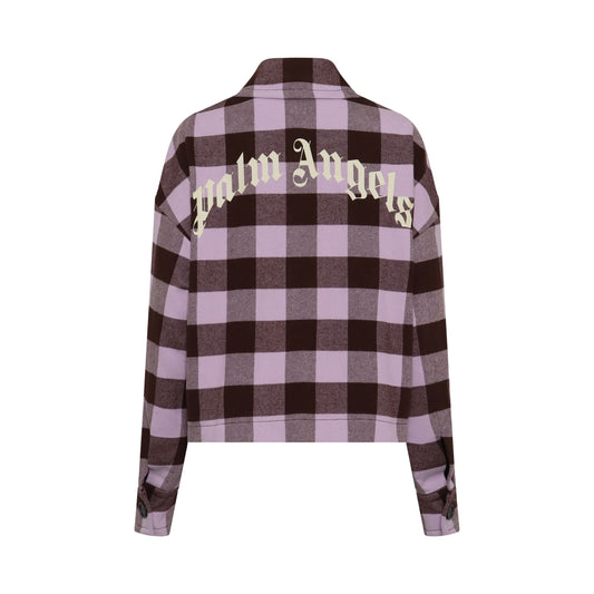 Logo Oversize Shirt Jacket in Purple