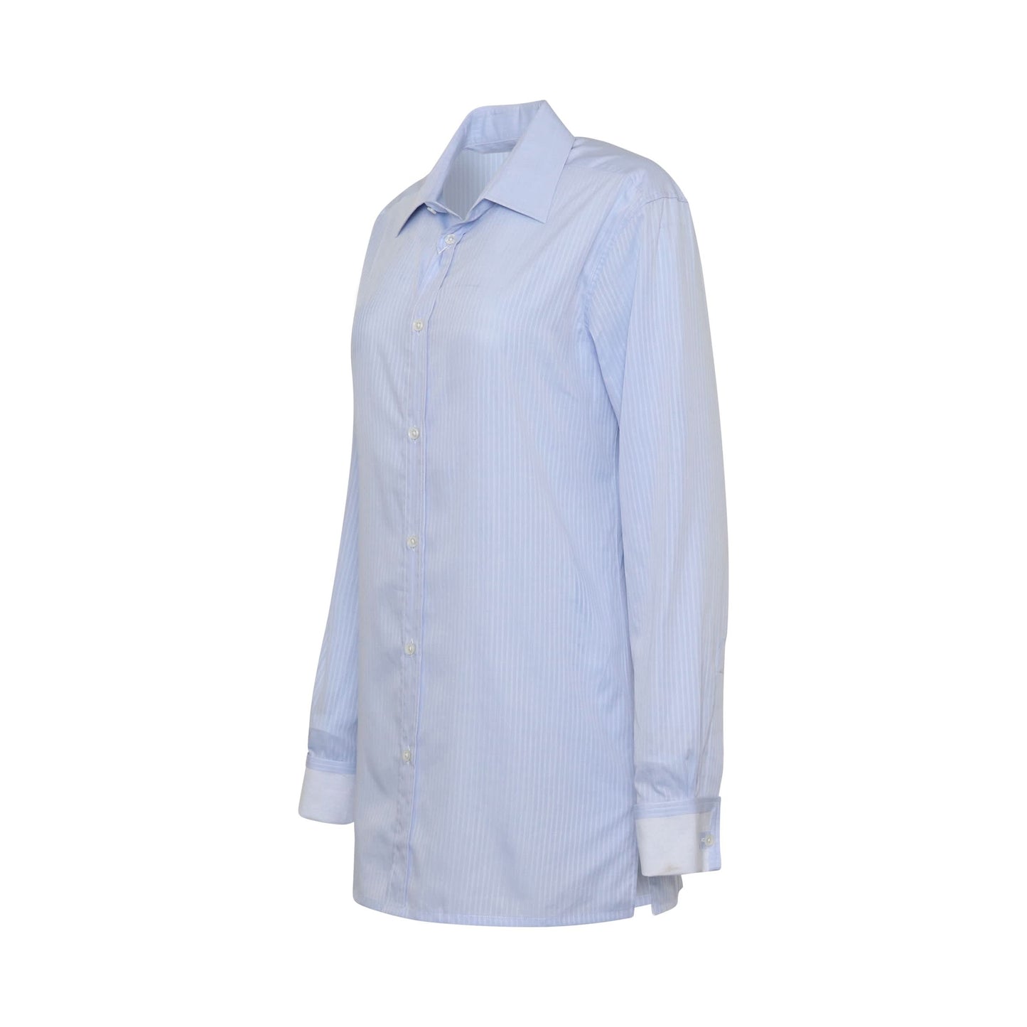 Long Sleeve Stripe Shirt in Light Blue