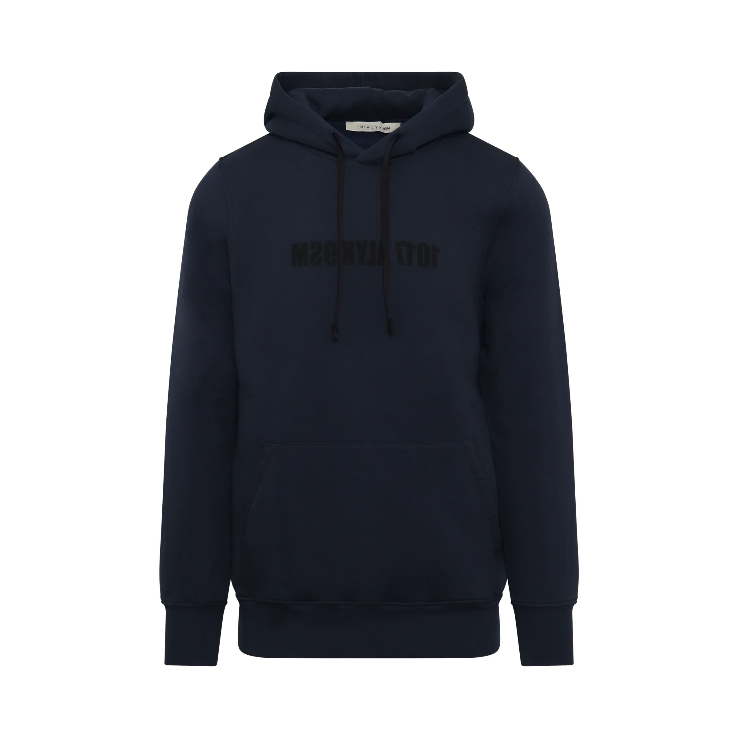 Mirrored Logo Hoodie in Navy