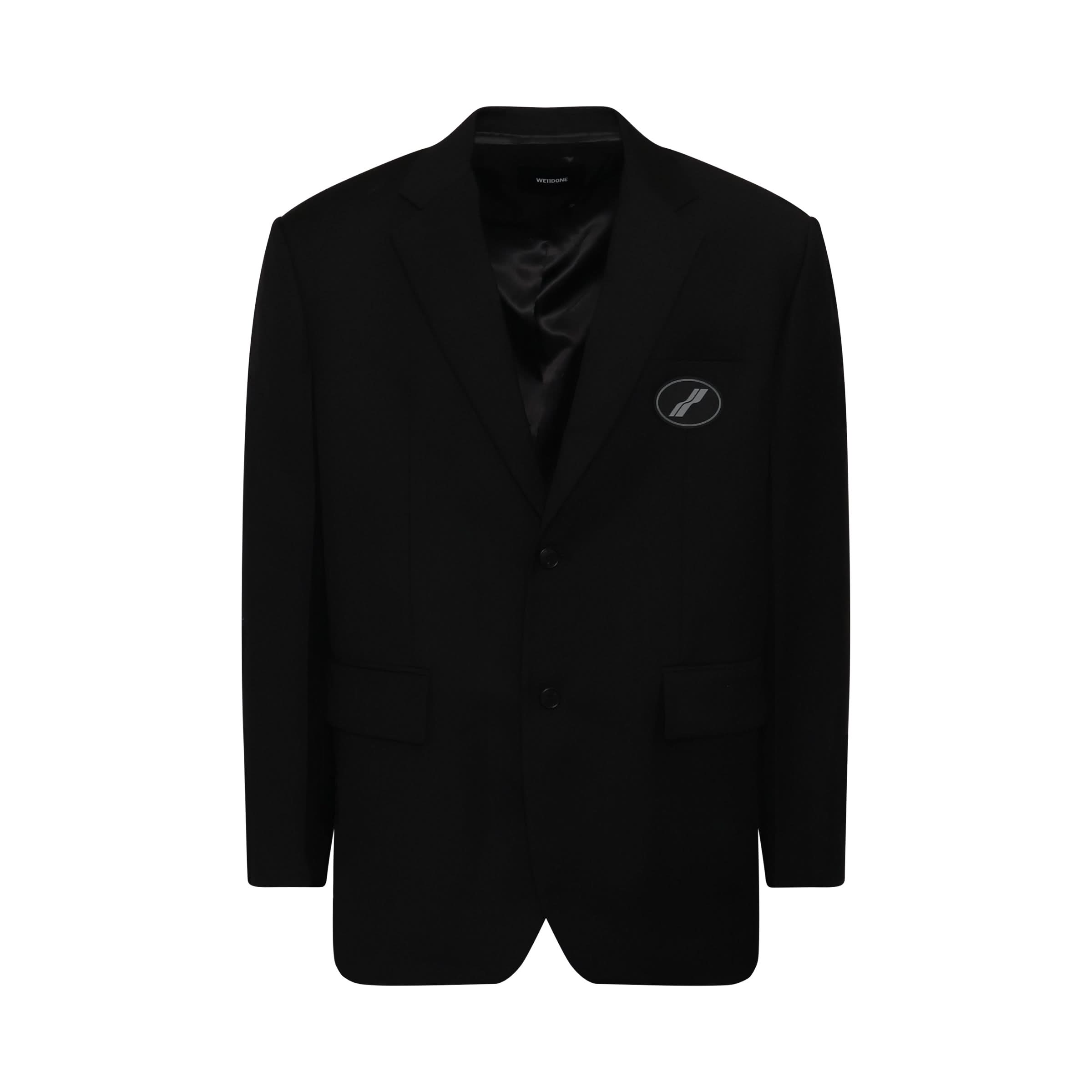 Oversized Suit Logo Blazer in Black