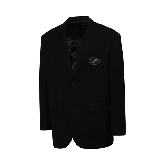 Oversized Suit Logo Blazer in Black