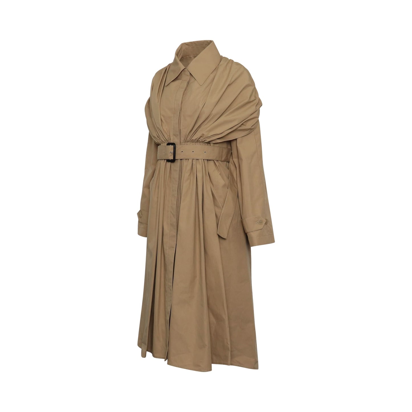 Buckle Trench Coat in Beige