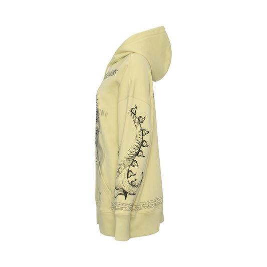 Tattoo Cross Print Hoodie in Lemonade