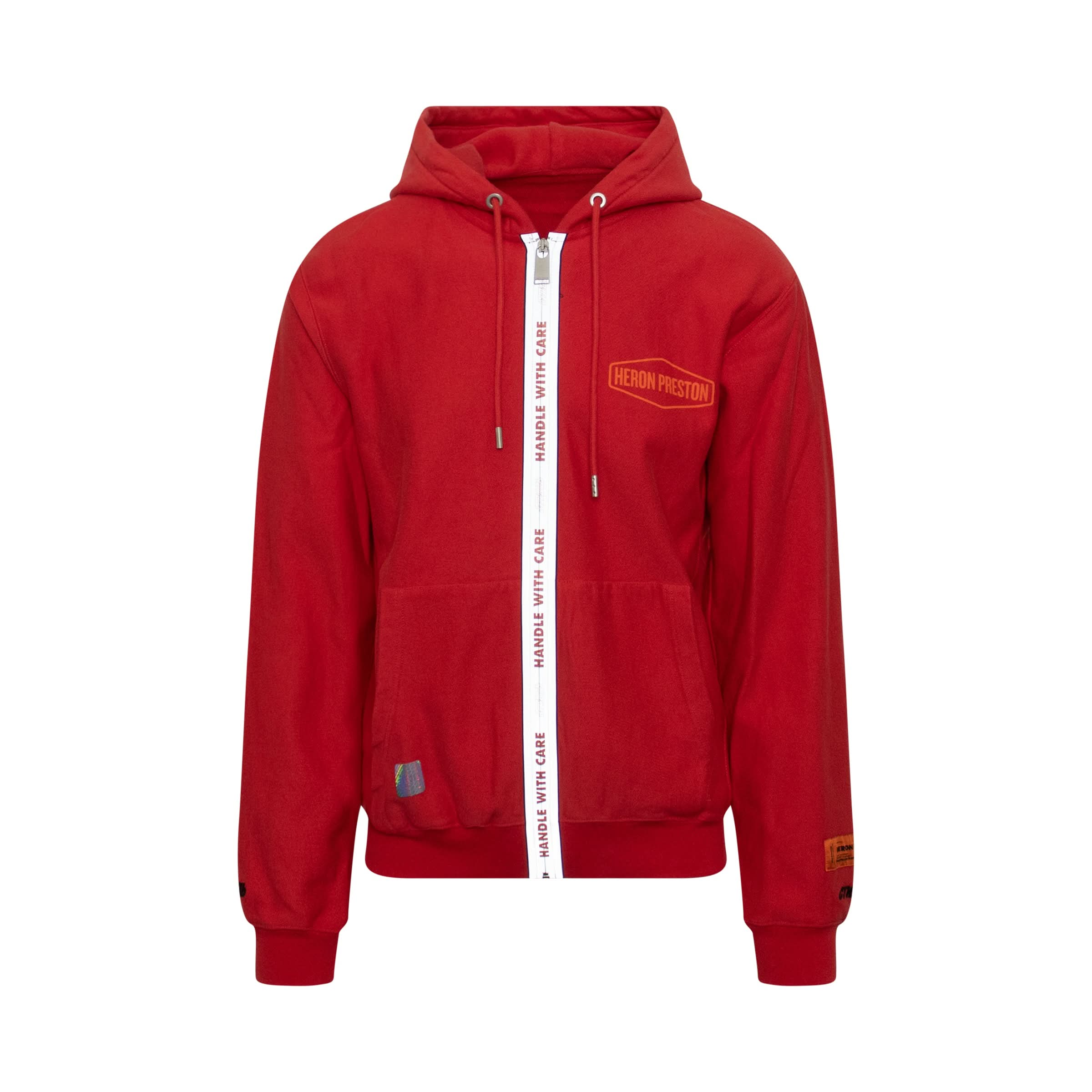 Handle Zip Hoodie in Red