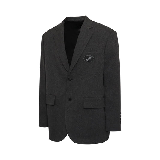 Oversized Suit Logo Blazer in Charcoal