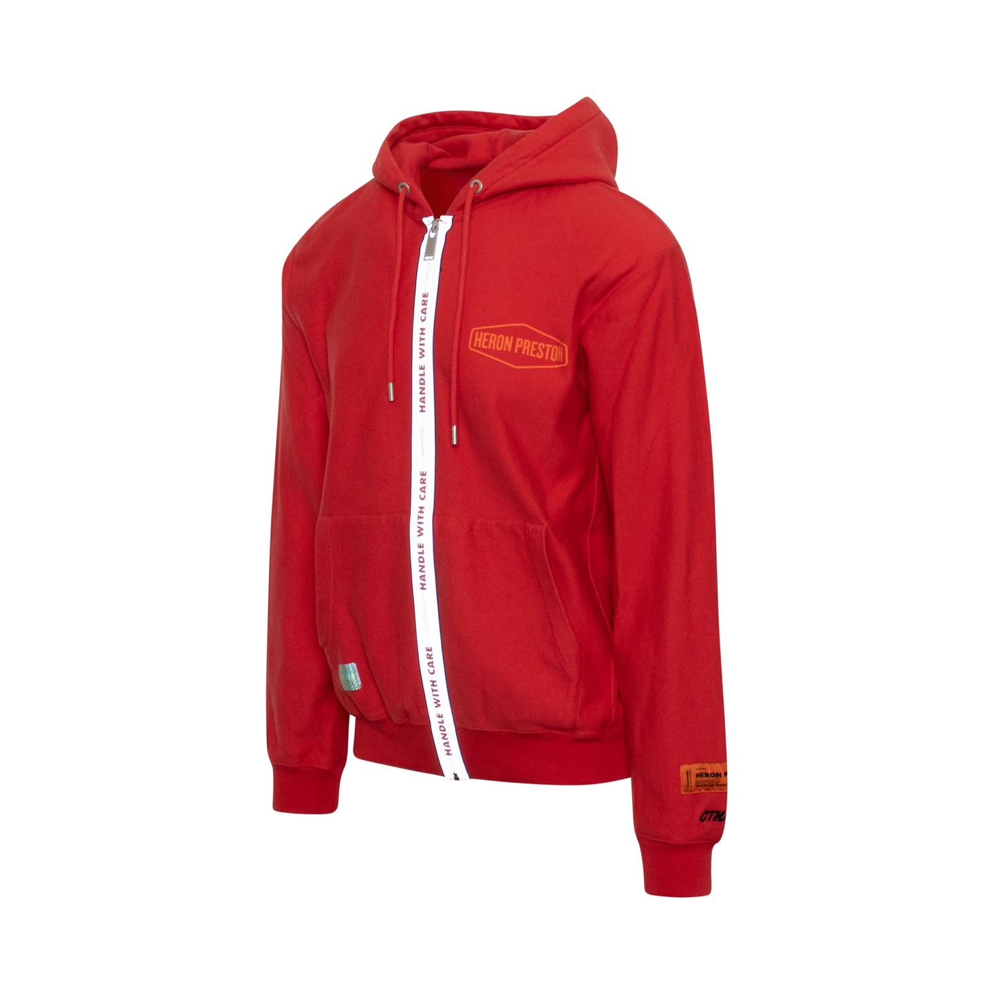 Handle Zip Hoodie in Red