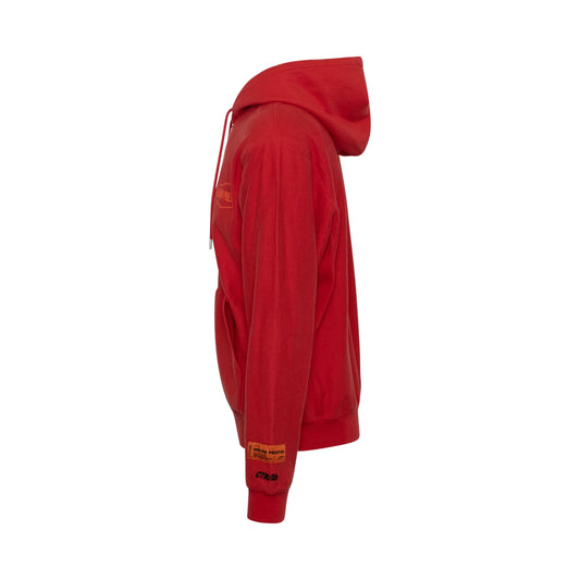 Handle Zip Hoodie in Red