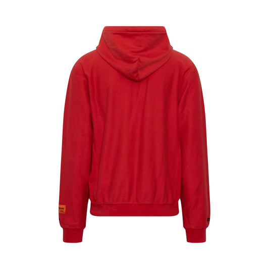 Handle Zip Hoodie in Red