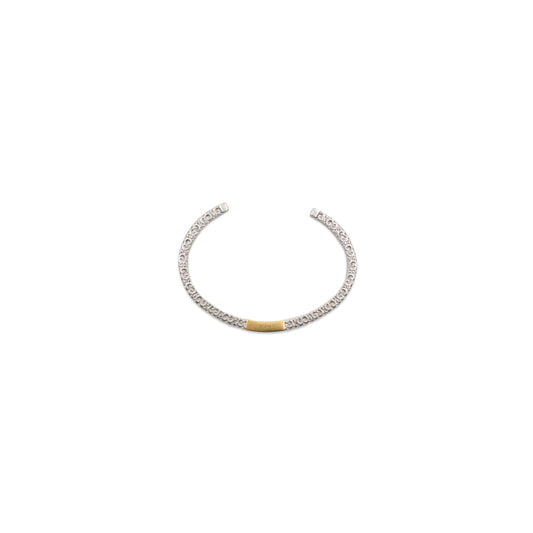 Logo Engraved Bracelet in Silver/Gold