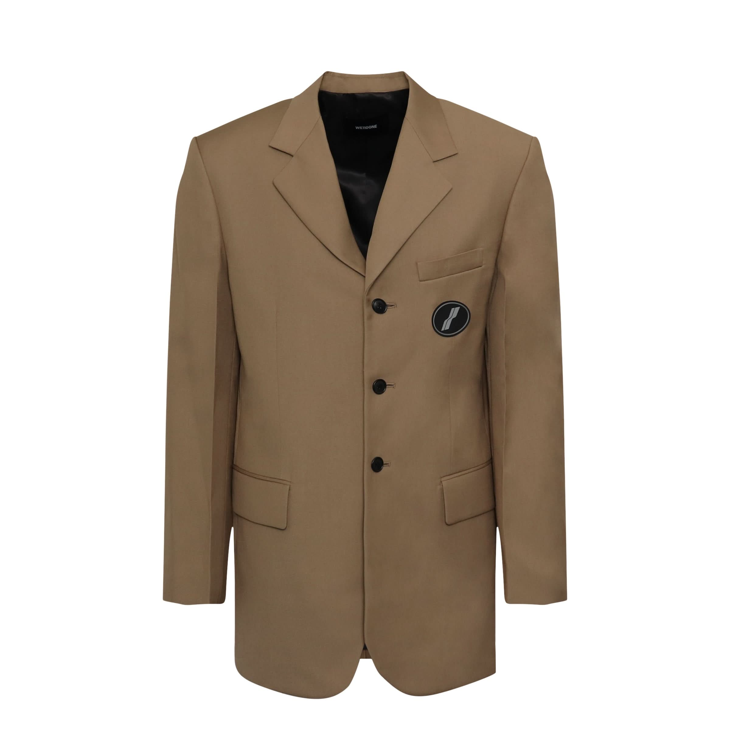 Suit Logo Blazer in Beige