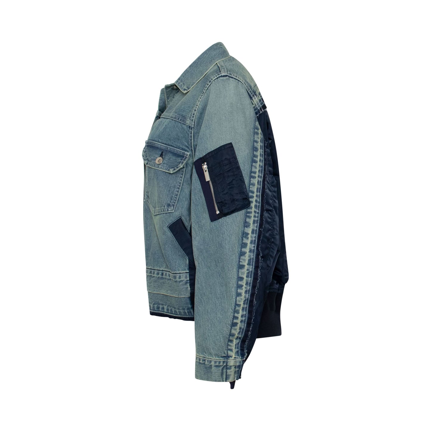 Classic MA-1 Denim Jacket Light Blue