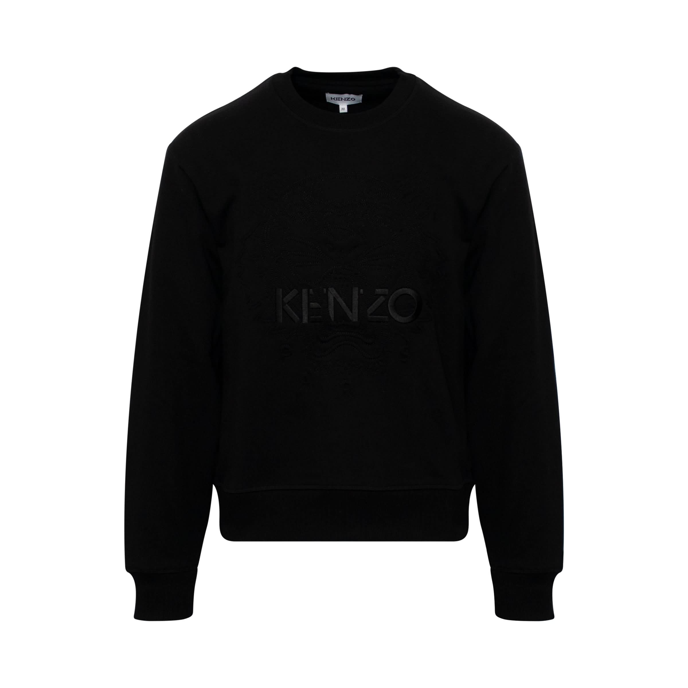 Tone On Tone Tiger Sweatshirt in Black