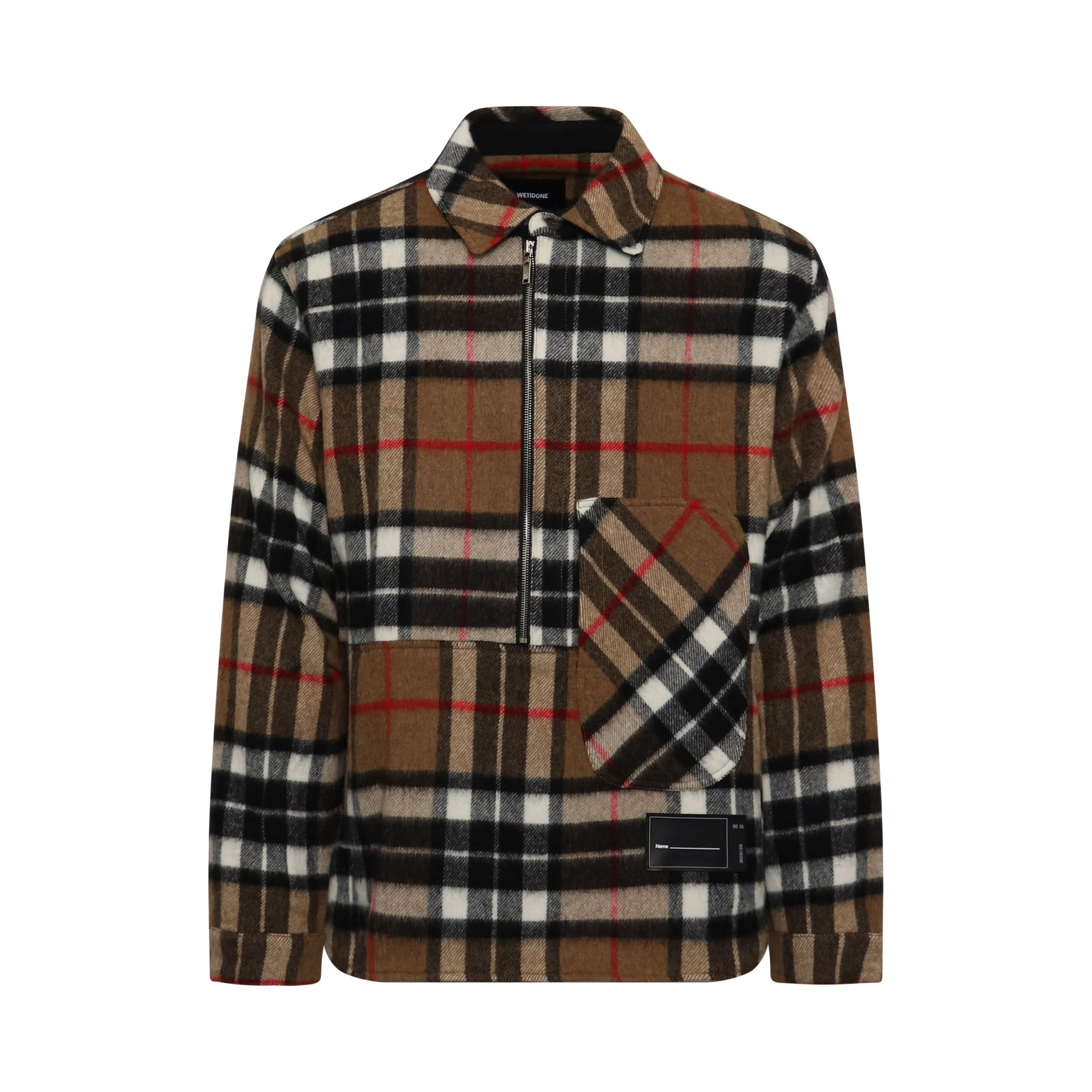 Check Anorak Wool Shirt in Camel