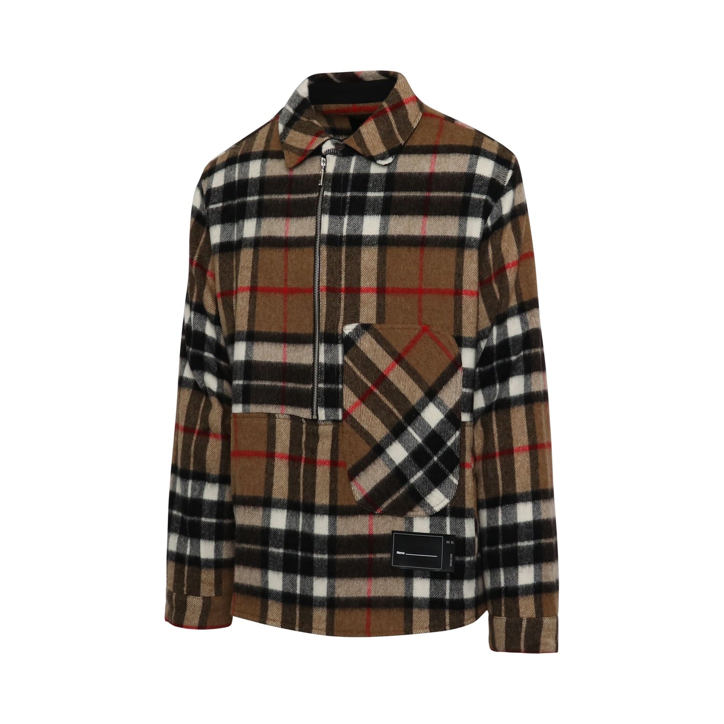 Check Anorak Wool Shirt in Camel