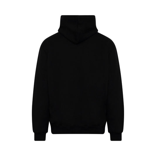 Retro Poster Embroidery Hoodie in Black