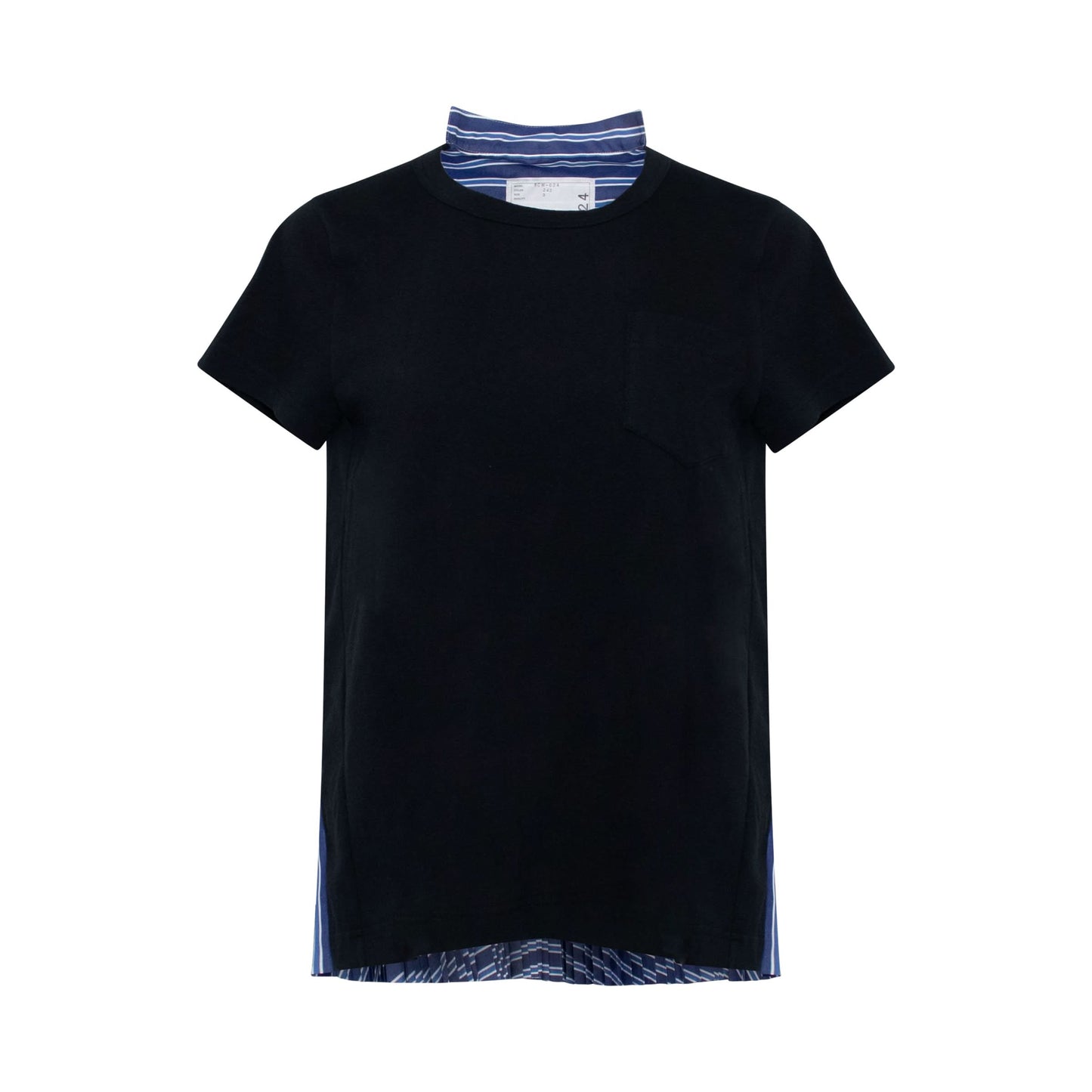 Classic Pleated Back T-Shirt in Navy