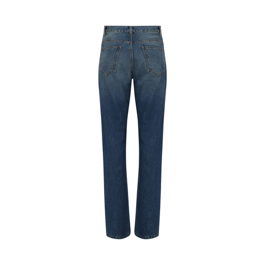 High Waist Straight Leg Jeans in Blue