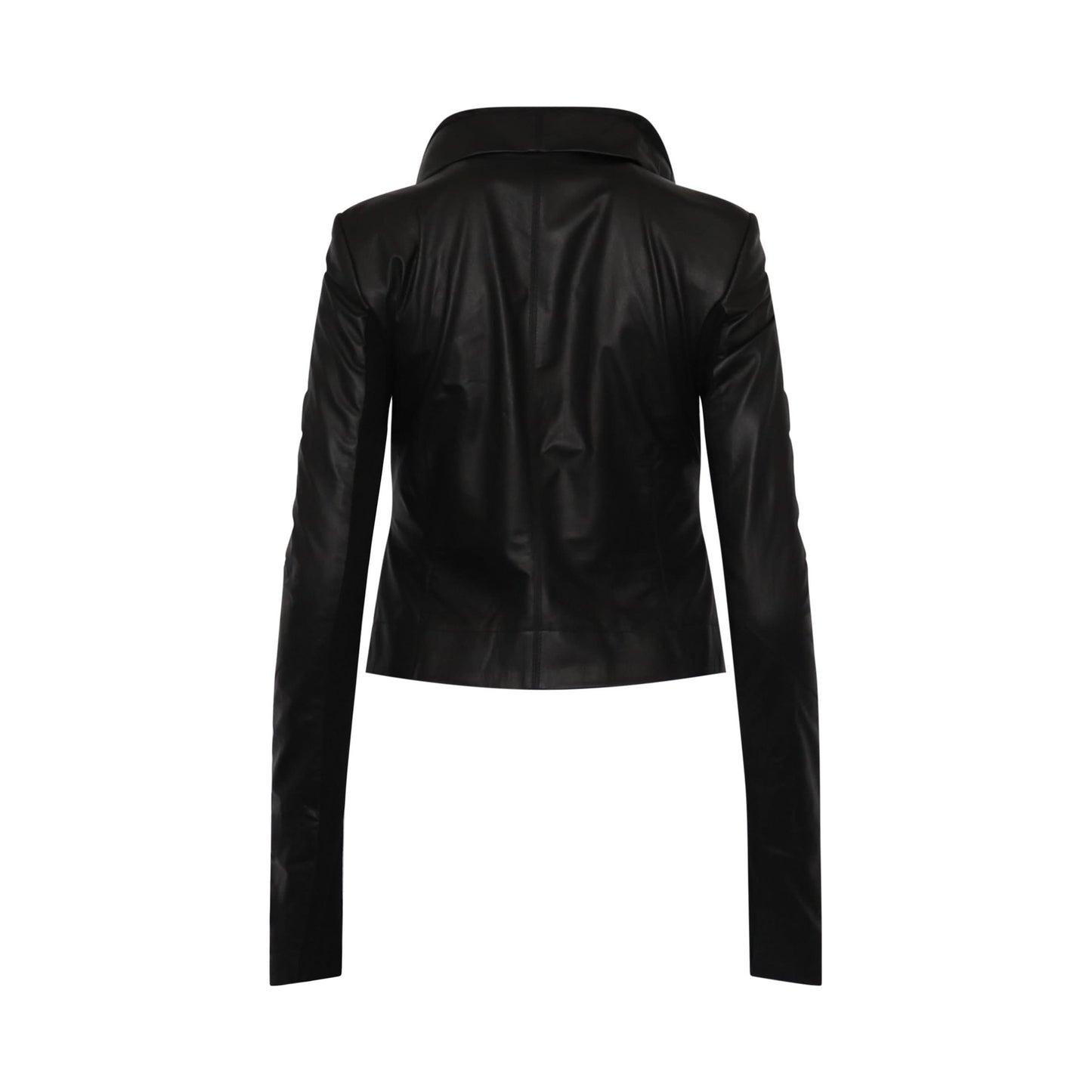 Classic Leather Biker Jacket in Black