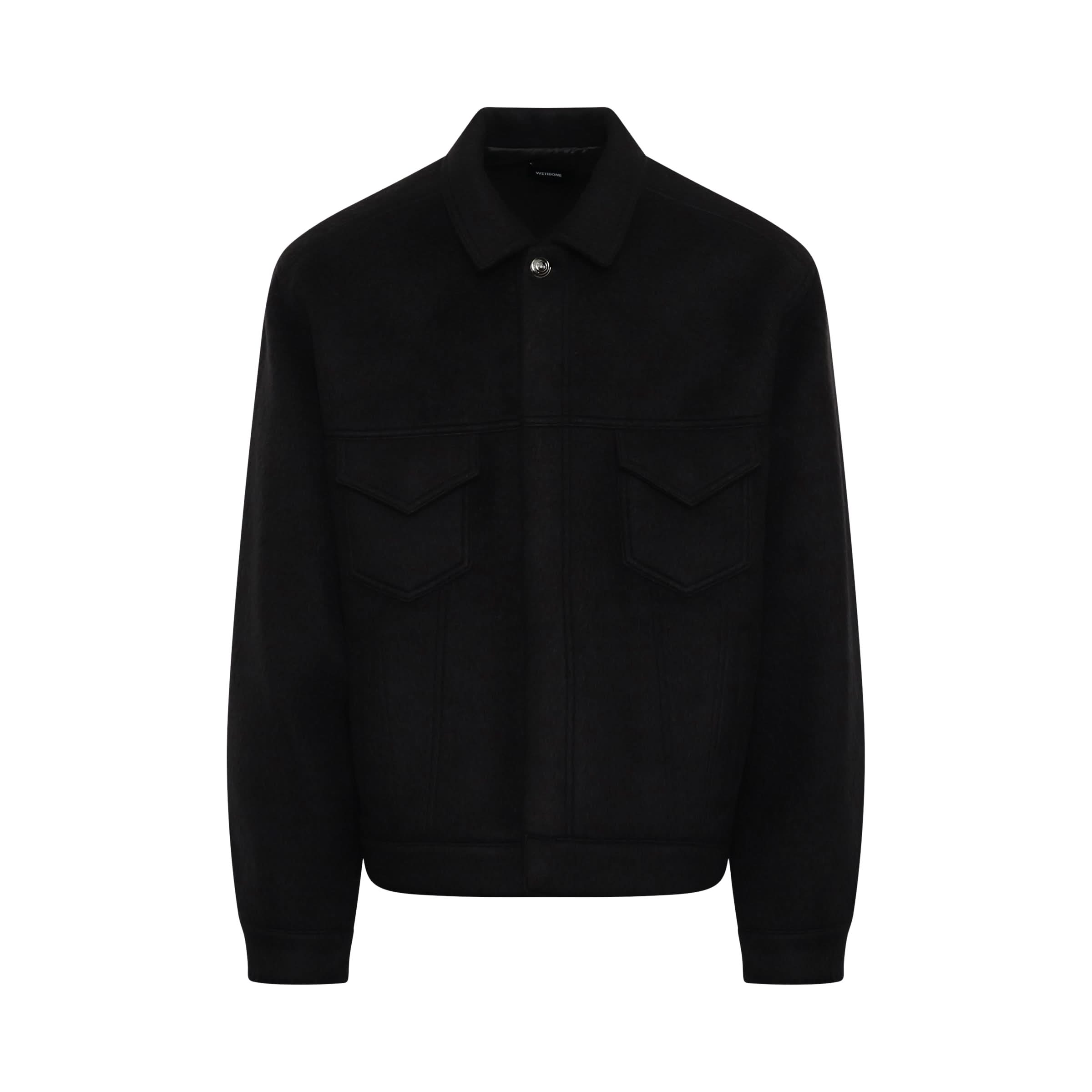 Mohair Trucker Jacket in Black