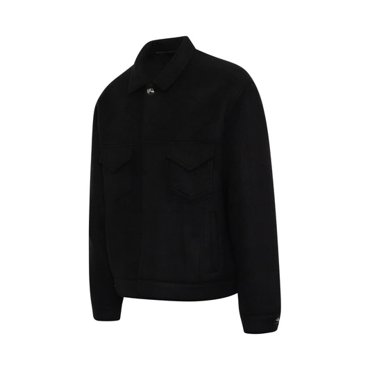 Mohair Trucker Jacket in Black