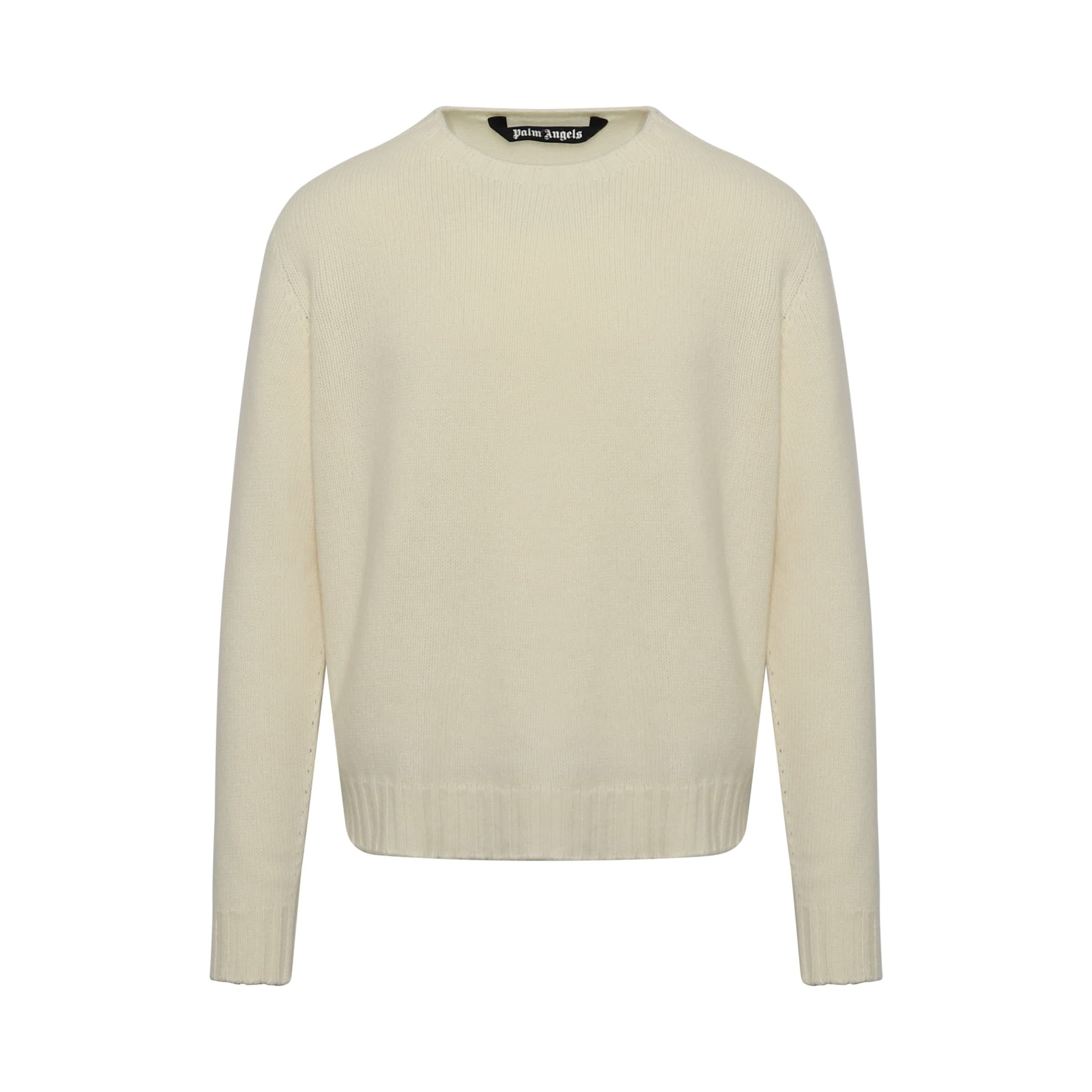 Curved Logo Sweater in Off White