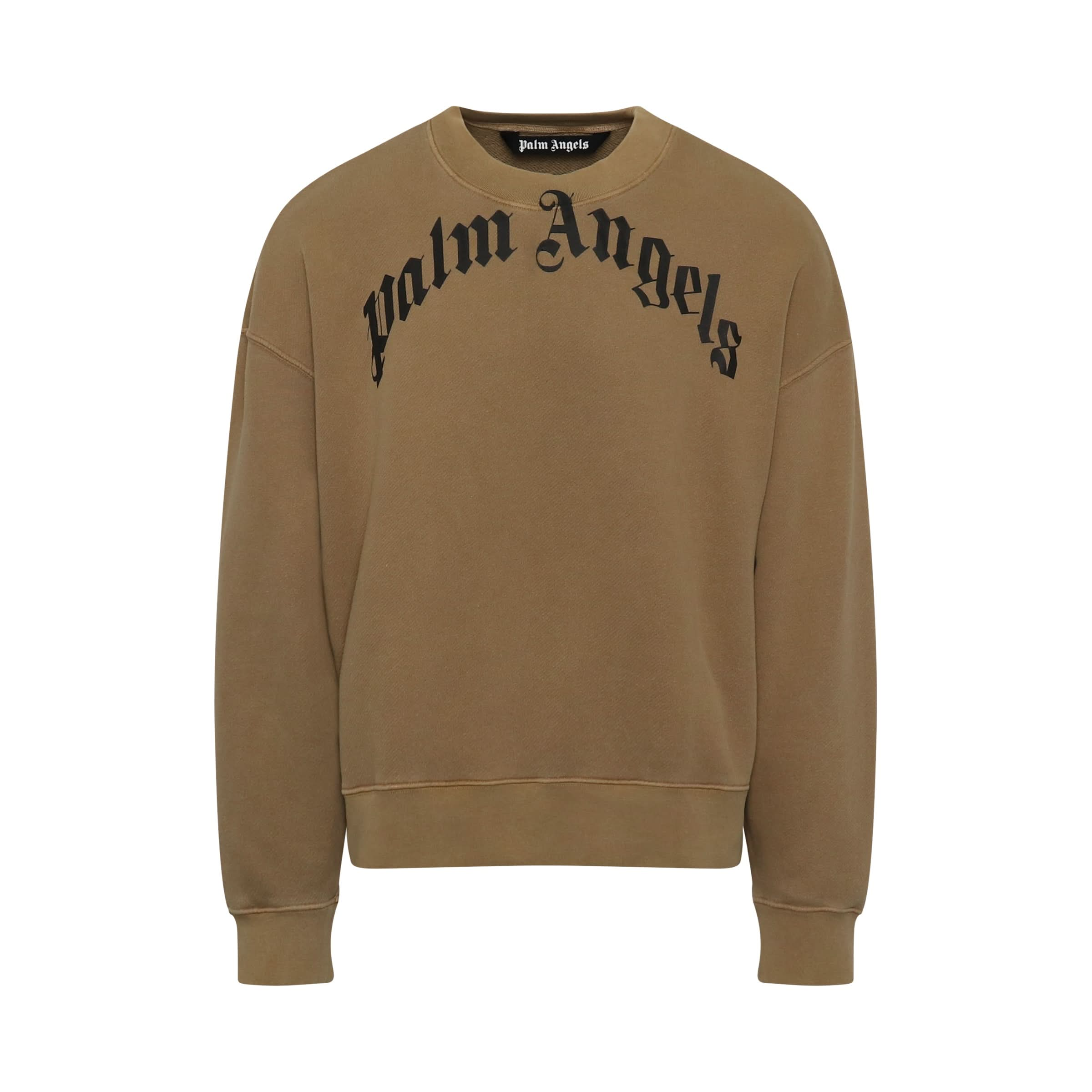 Gd Curved Logo Sweatshirt in Beige