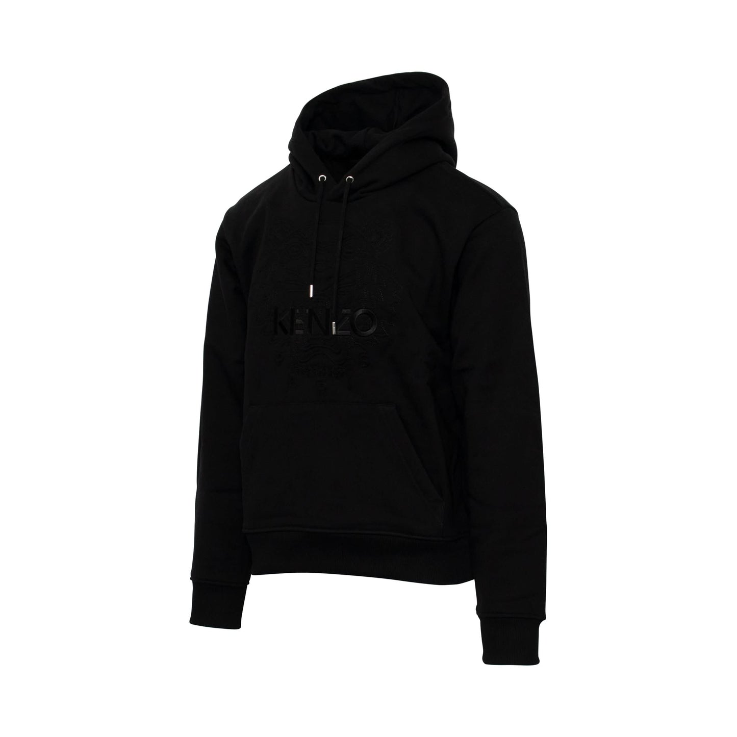 Tone On Tone Tiger Hoodie in Black