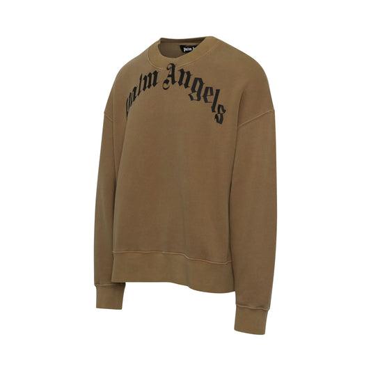 Gd Curved Logo Sweatshirt in Beige