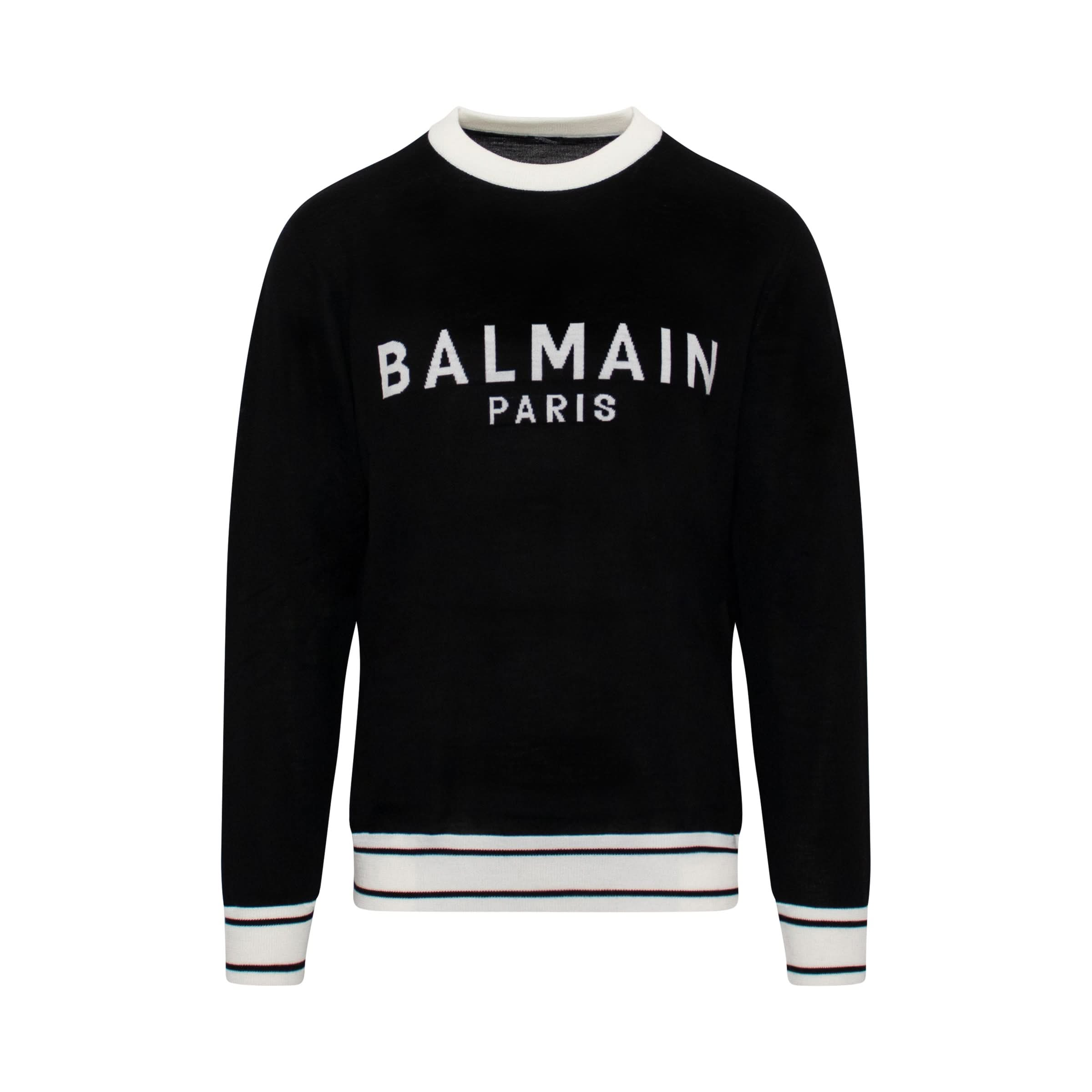 Logo Knitted Sweater in Black