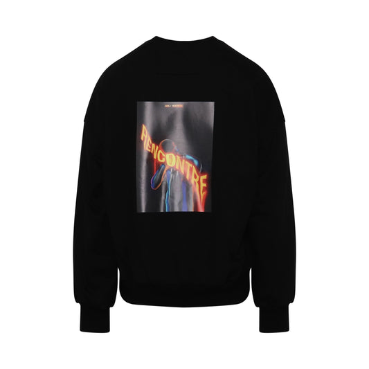 Juunj Oversize Graphic Sweatshirt in Black