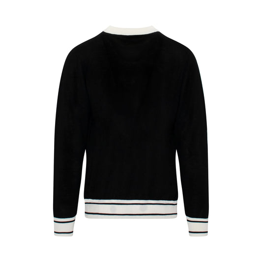 Logo Knitted Sweater in Black