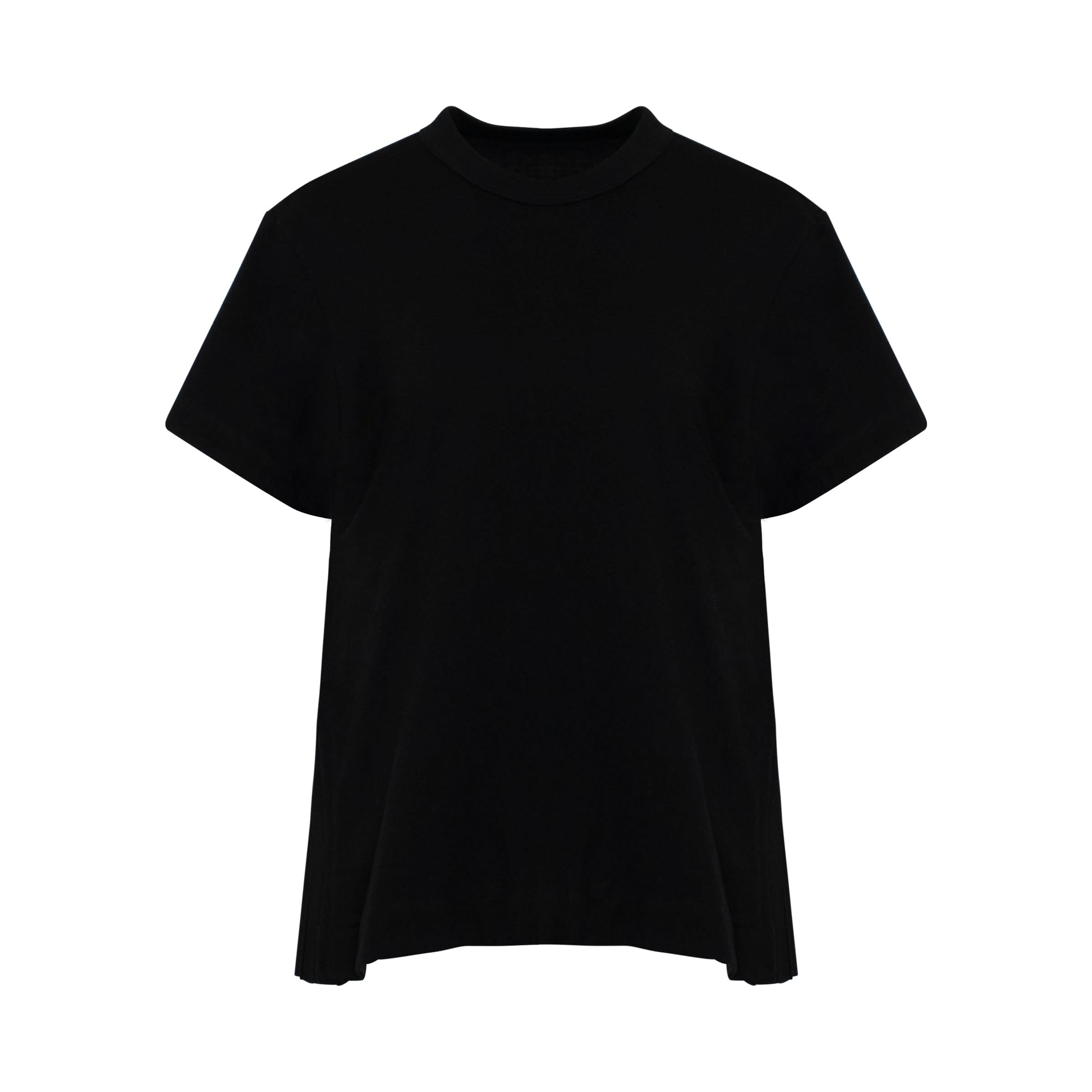 Classic Pleated Side T-Shirt in Black