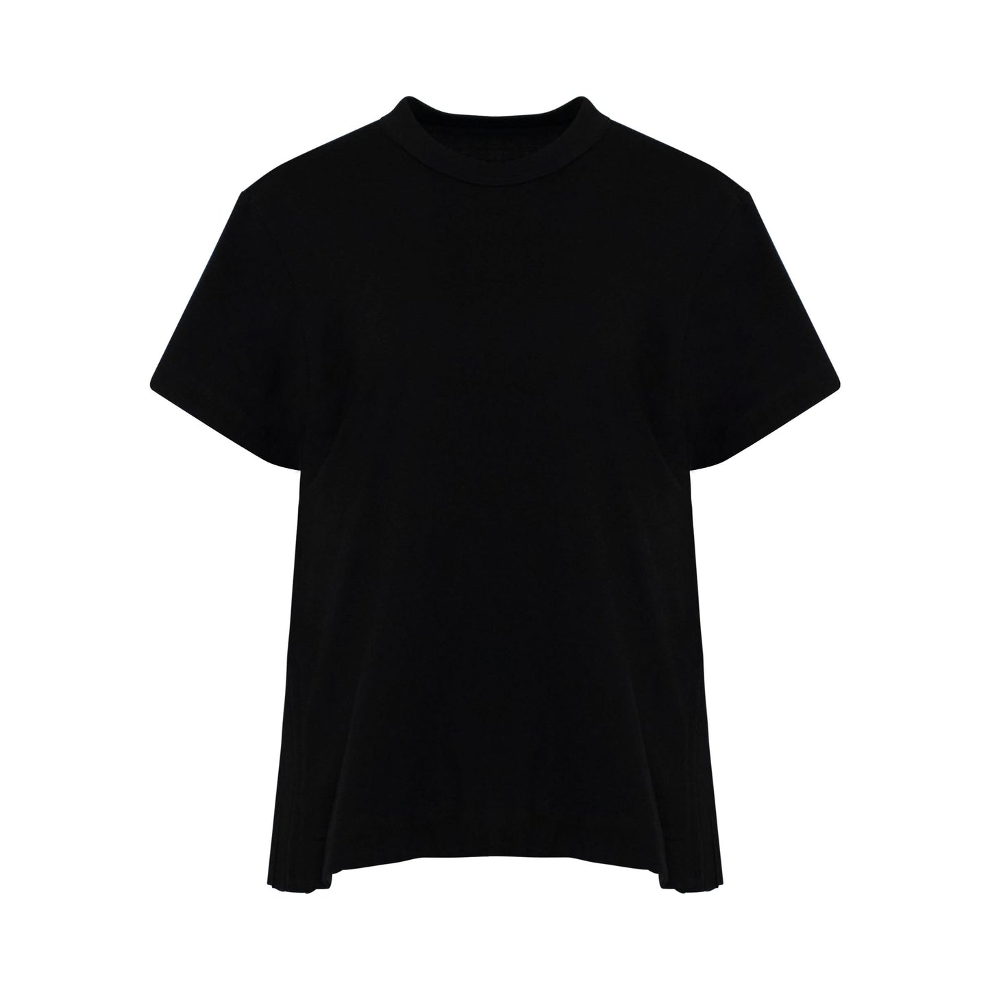 Classic Pleated Side T-Shirt in Black