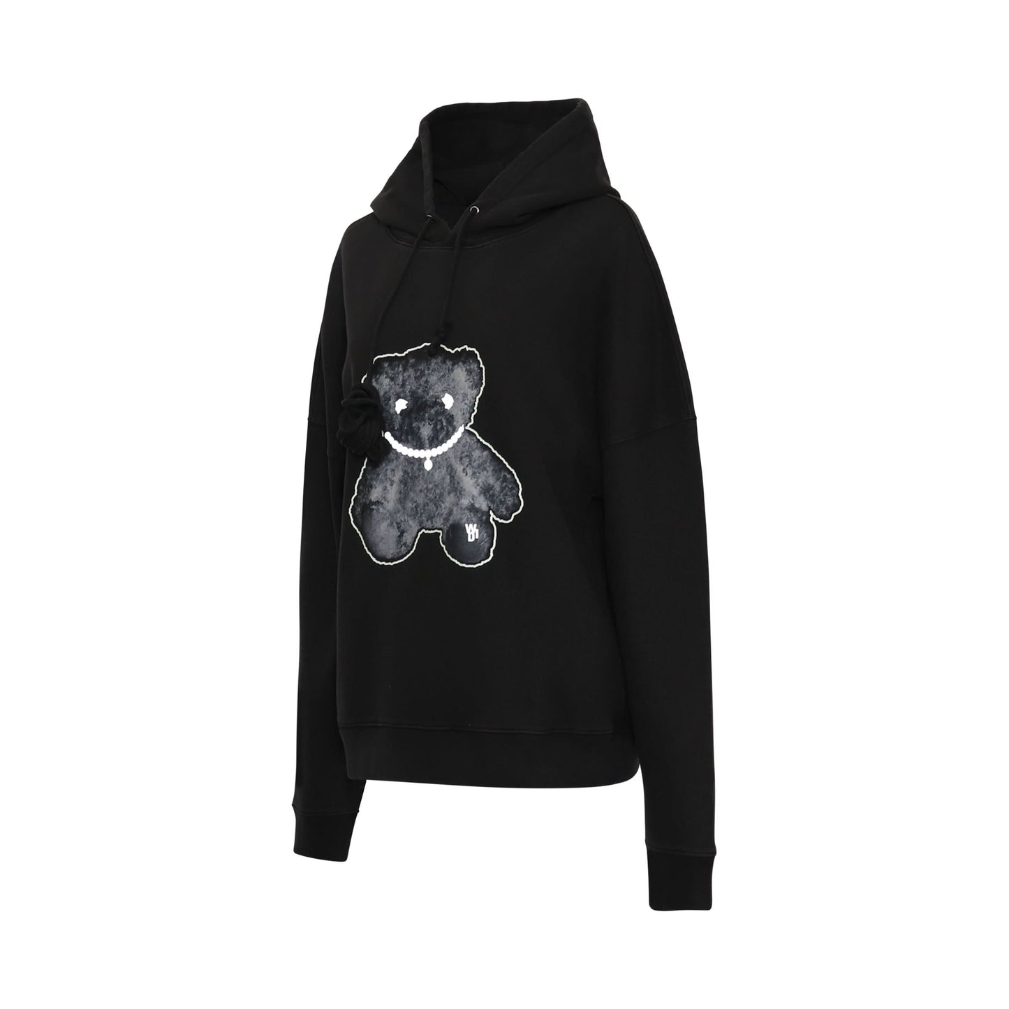 Pearl Necklace Teddy Hoodie in Charcoal