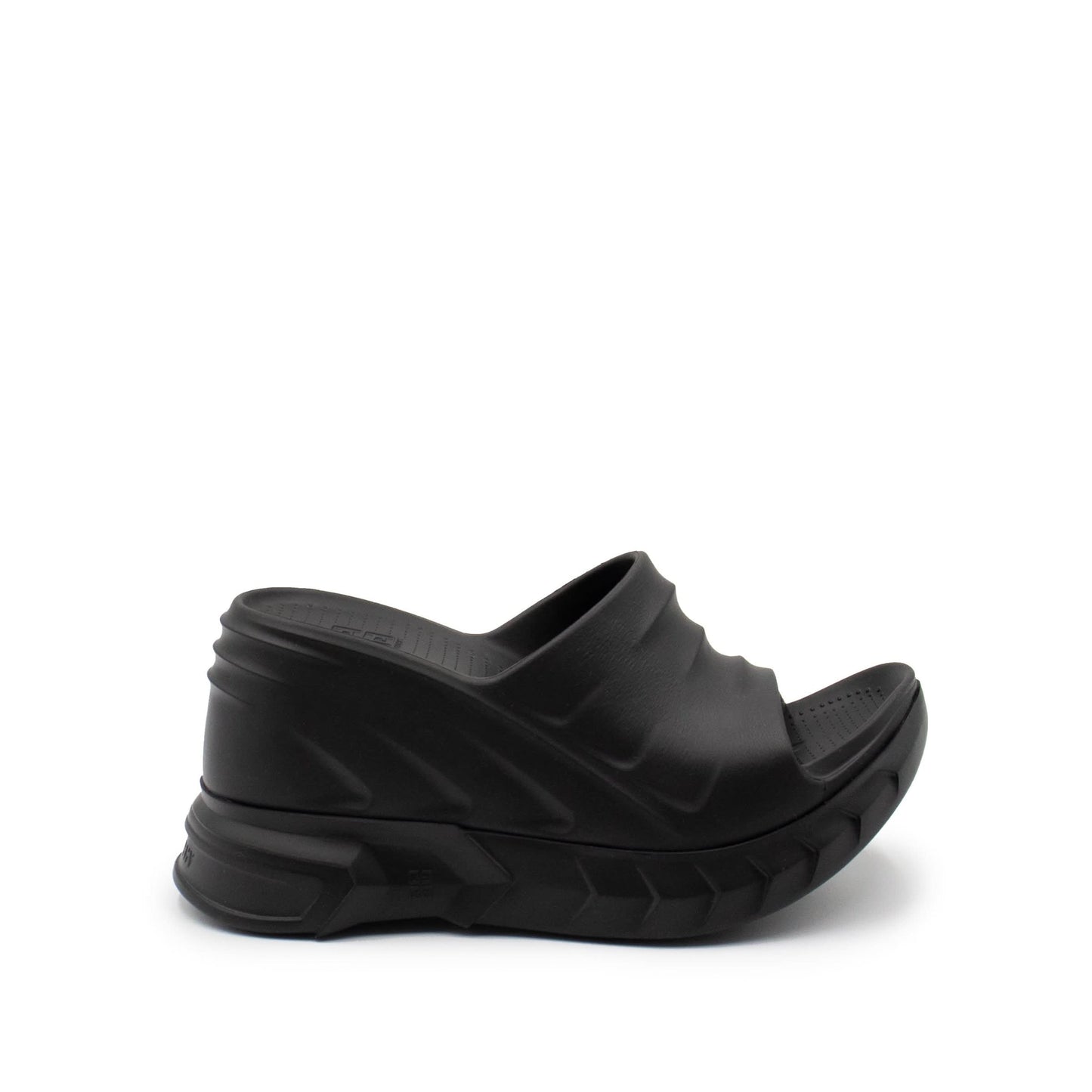 Marshmallow Wedge Sandal in Black