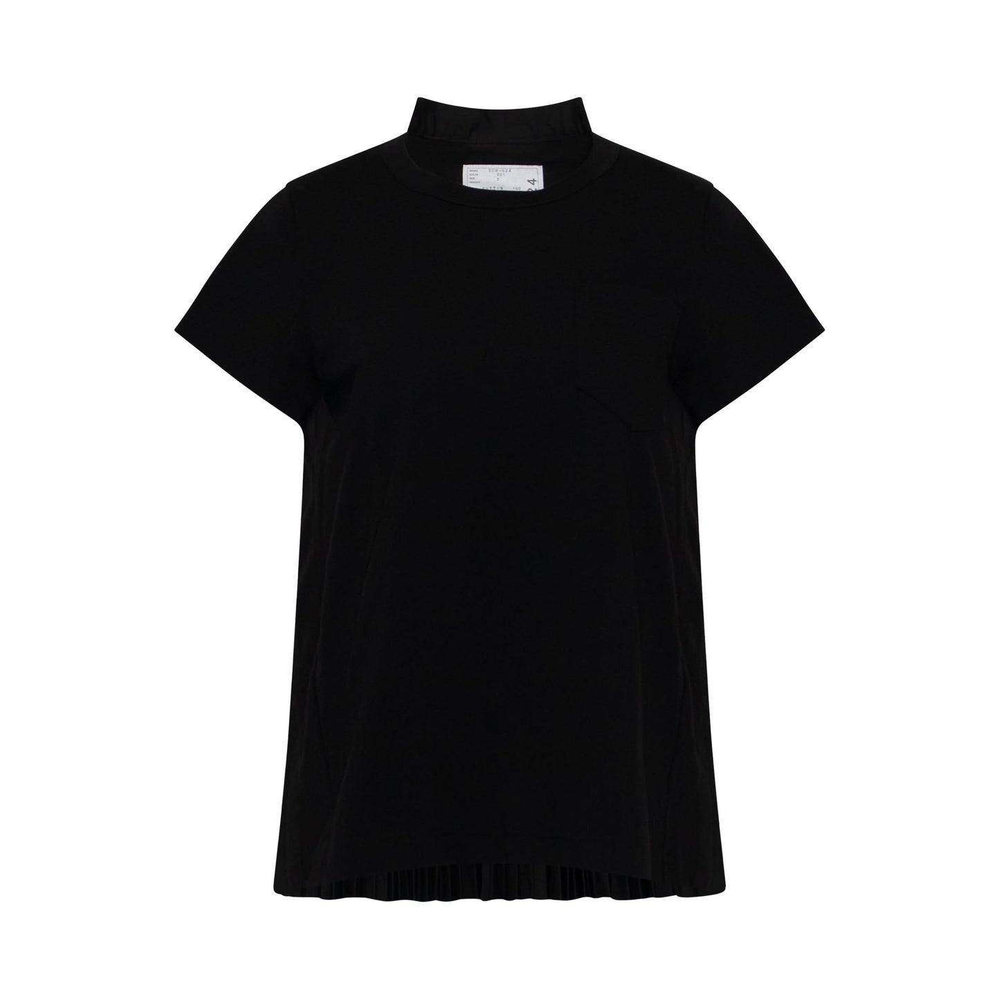 Classic Pleated Back T-Shirt in Black