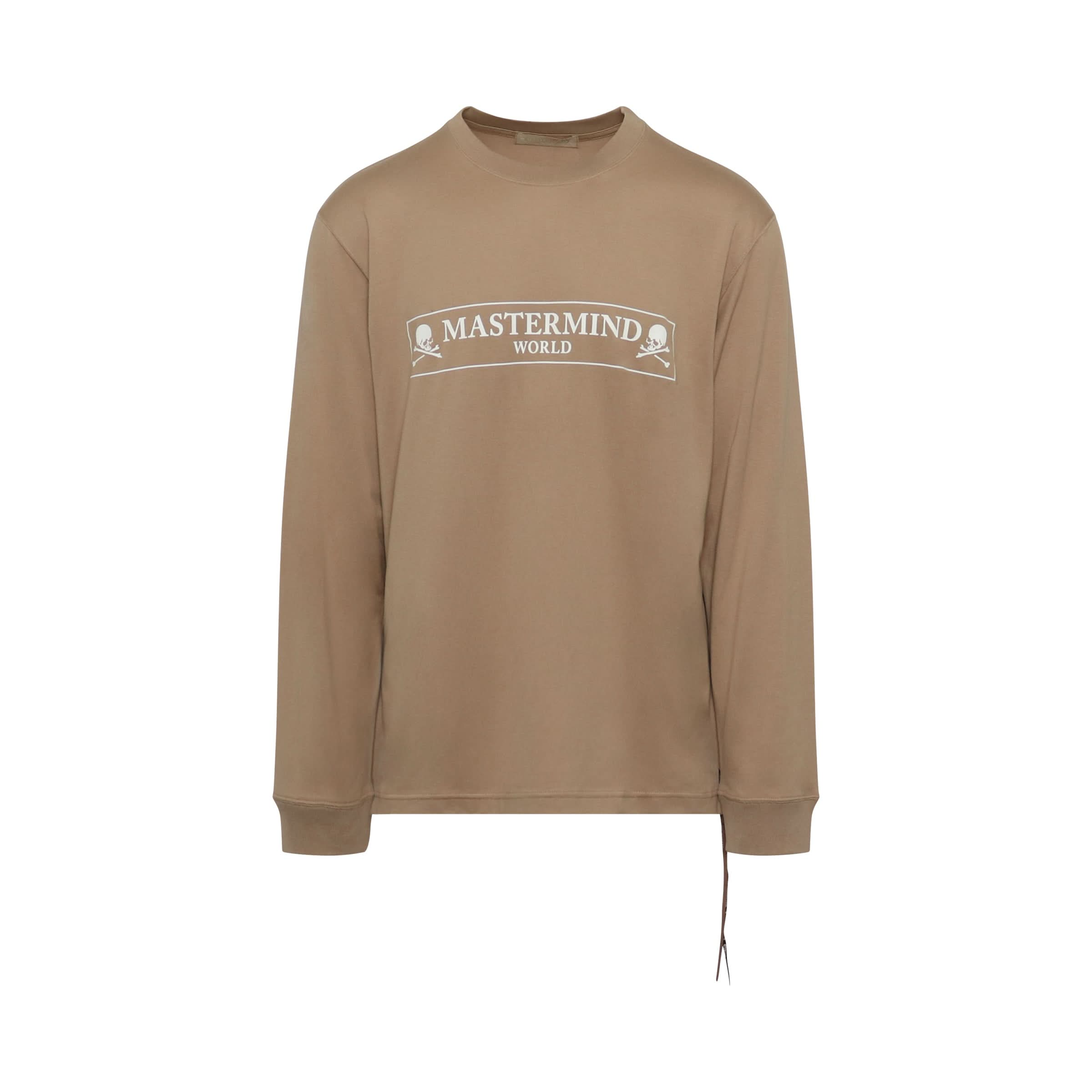 Boxed Logo Long Sleeve T-Shirt in Camel