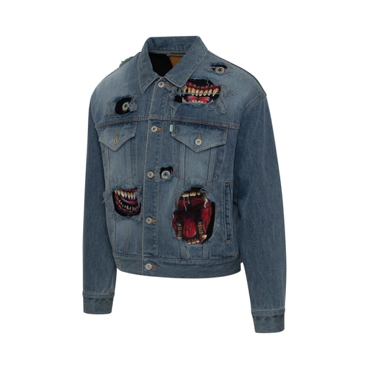 Recycle Denim Monster Repair Jacket in Indigo