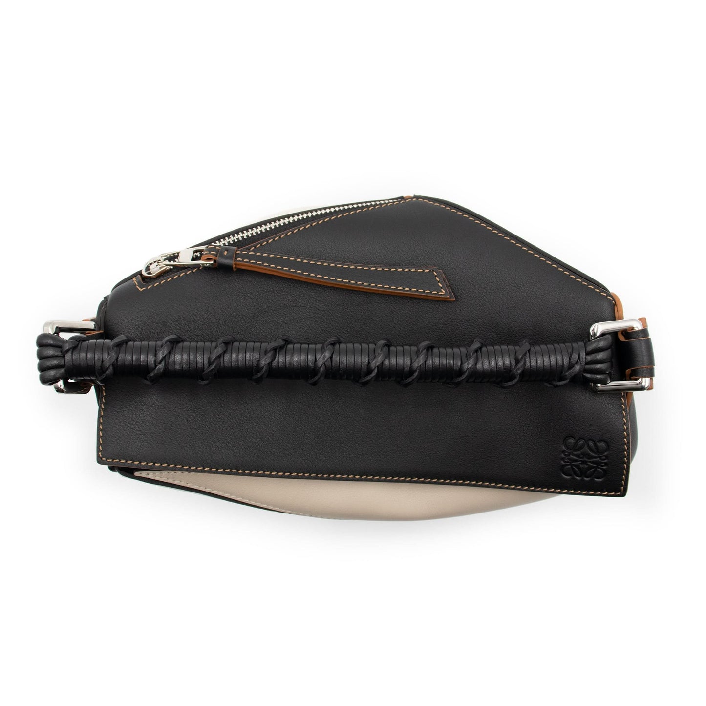 Small Puzzle Craft Bag in Classic Calfskin in Light Oat/Black