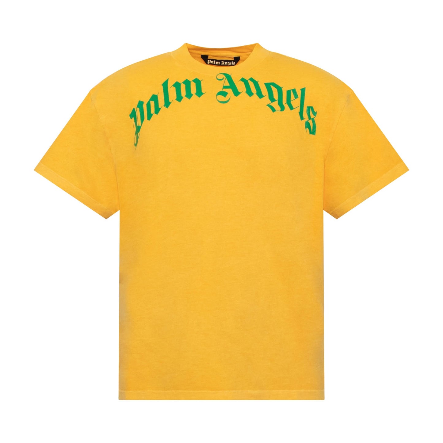 Vintage Wash Curved Logo T-Shirt in Yellow