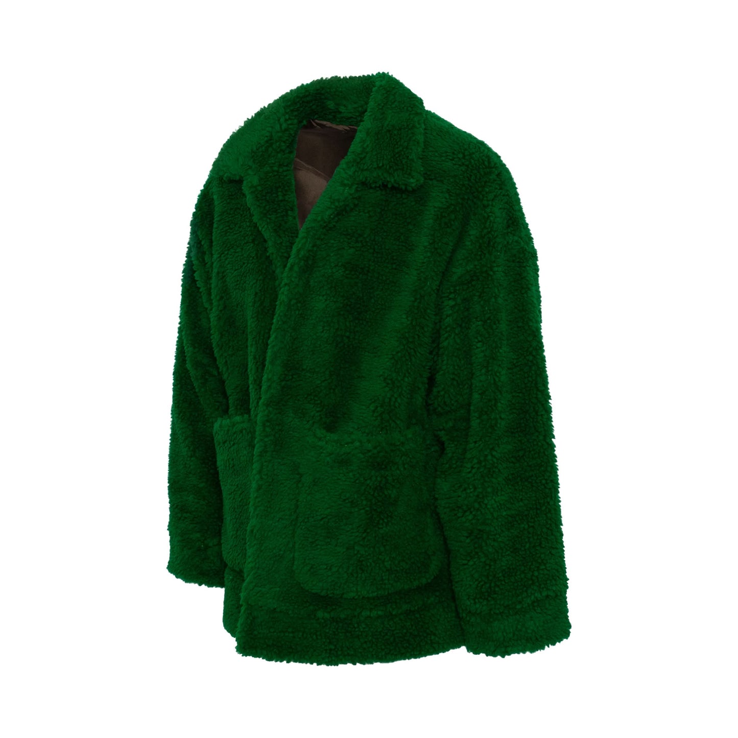 Hand-Painted Recycle Fur Jacket in Green