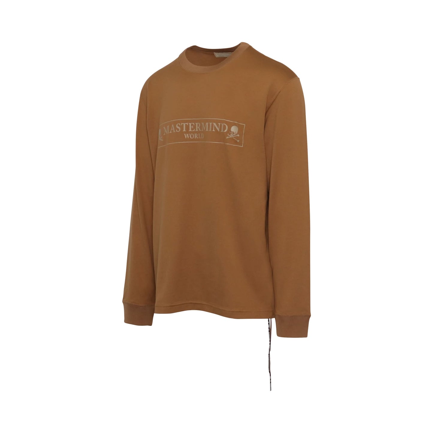 Boxed Logo Long Sleeve T-Shirt in Beige