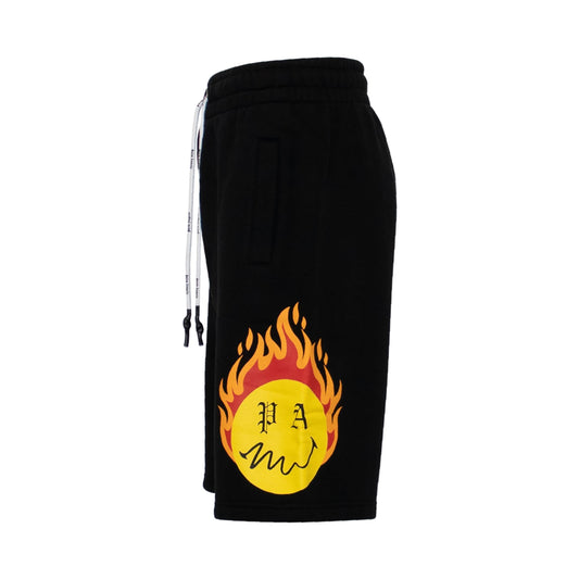 Burning Head Sweatshorts in Black