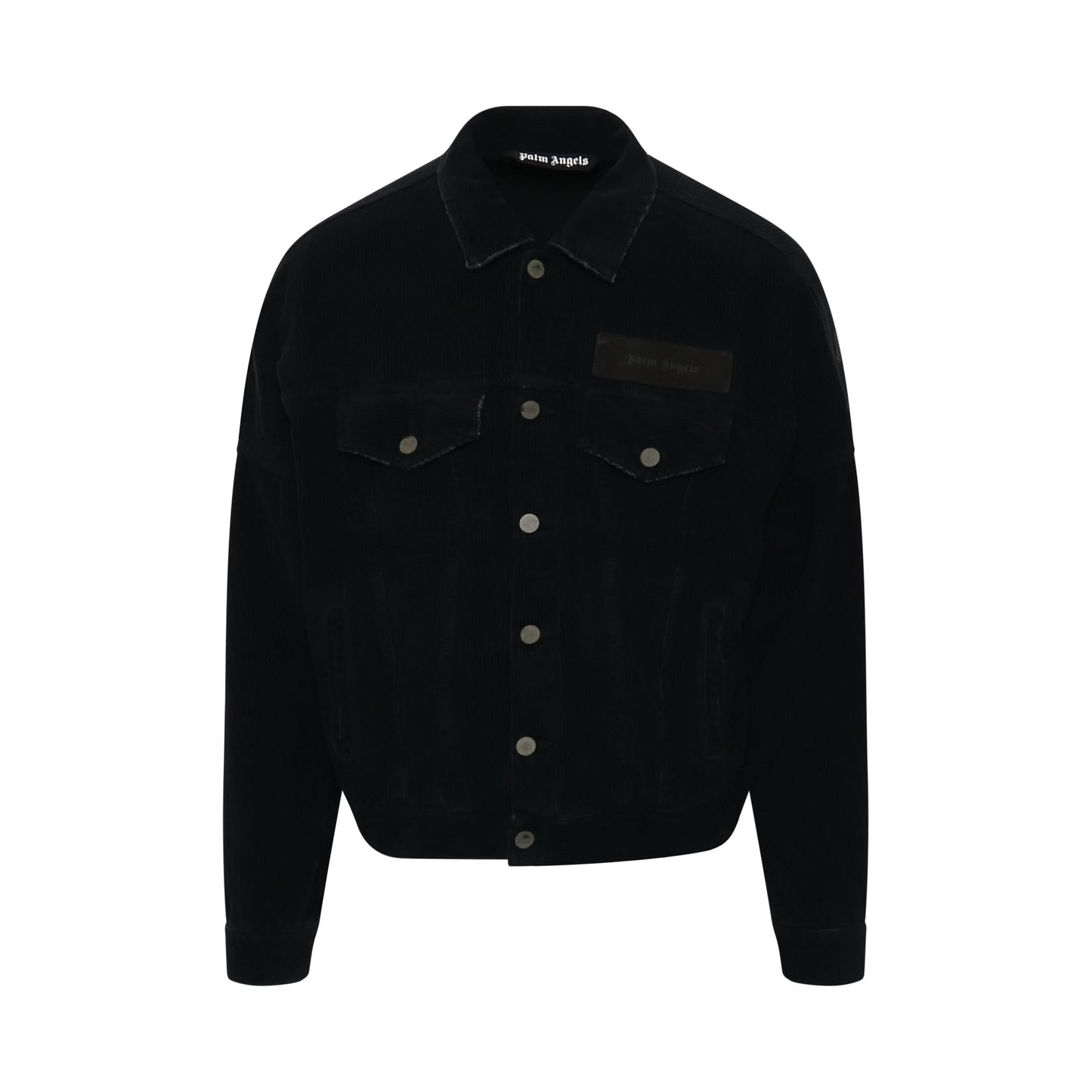 Corduroy Logo Denim Jacket in Black