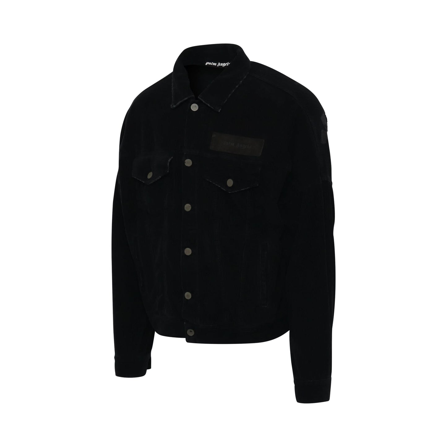 Corduroy Logo Denim Jacket in Black