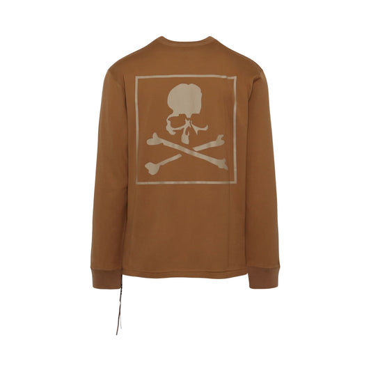 Boxed Logo Long Sleeve T-Shirt in Beige