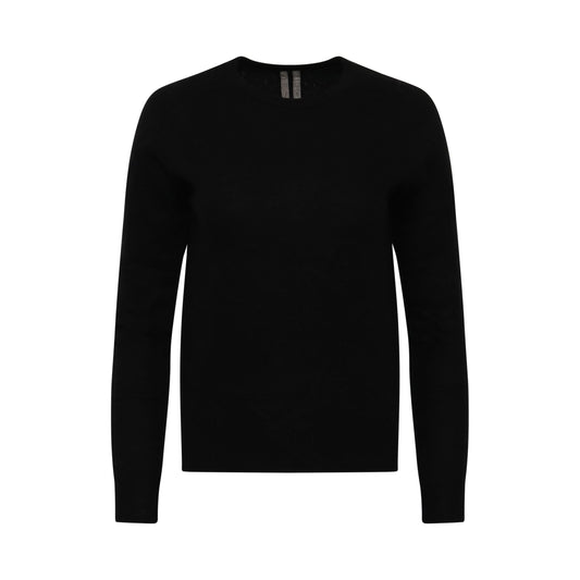 Round Neck Knit Sweater in Black